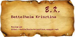 Bettelheim Krisztina névjegykártya